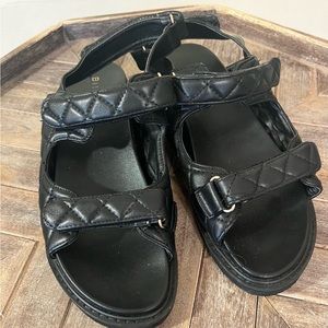 Billini Black Quilted Sandals